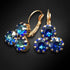 Auskarai "Kristalo Ponios II (Bermudų Mėlyna)" su Swarovski™ kristalais